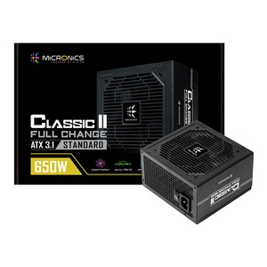 마이크로닉스 Classic II 풀체인지 650W 80PLUS 스탠다드 ATX3.1 PC 컴퓨터 파워 서플라이