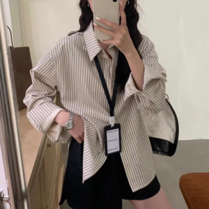 [뉴데이][#자체제작][사이즈추가]여성 빈티지 줄무늬 코듀로이 셔츠