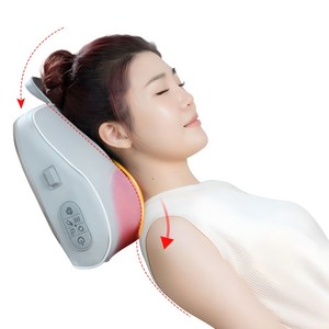 목어깨 안마기 베게 쿠션 안마기 목 어깨 마사지기 베개 안마기 마사지기 무선 충전 주무름 온열, 그레이