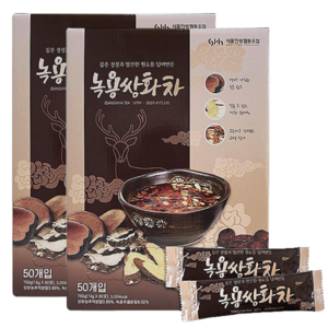 녹용 쌍화차50 2개 뉴질랜드산 녹용 추출분말 함유 100포, 15g, 50개입