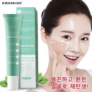 KROAKISS 살리실릭 수분크림 여드름 자국 개선 및 피부 회복 모든 피부용, 1개, 20g