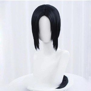 Uchiha Itachi 코스프레 가발 롱 스트레이트 블랙 내열성 합성 헤어