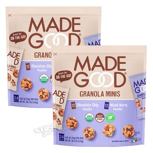 [1+1]메이드굿 그래놀라 미니 믹스 베리 24팩 576g MADEGOOD GRANOLA MINIS VARIETY PACK, 2개