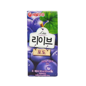 서울우유 리이브 포도 주스, 190ml, 24개