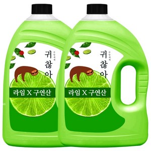 아토세이프 귀찮아 주방세제 라임향 본품, 3L, 2개