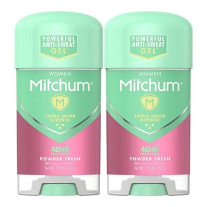 2개 세트 Mitchum 여성용 Anti-Perspirant Deodorant Powder Fresh 2.25 oz, 63g