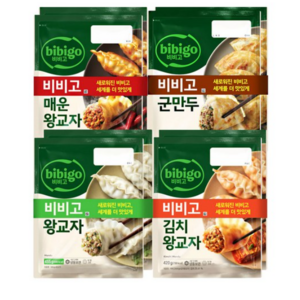 CJ 비비고 왕교자 4종 혼합 8봉 (왕교자455g+김치420g+매운385g+군만두450g 각 2봉), 1세트, 3.42kg