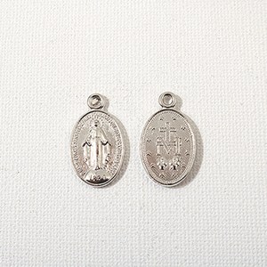 비즈아이 [7386-11]종교펜던트 메탈 성모마리아 13x22mm 대백 1개