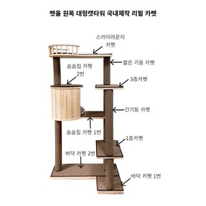 ㄱ자형 캣타워 리필카펫, 1층카펫, 1개