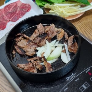 국산 대도식당 불판 소고기 등심 무쇠 주물팬 원형, 길들인 팬 24cm+석쇠걸이, 1개