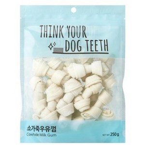 강아지 Think you dog teeth 소가죽우유껌 소형 250g 18p, 우유, 1개