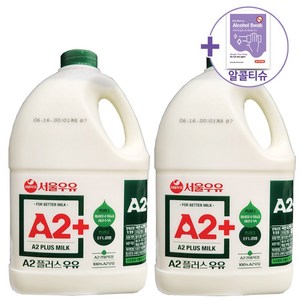 코스트코 서울우유 A2플러스 2.3L X 2 아이스박스포장 + 더메이런알콜티슈, 2개