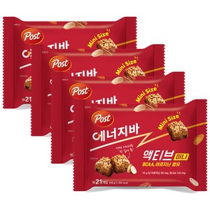 포스트 에너지바 액티브미니210g x4개입, 210g, 4개