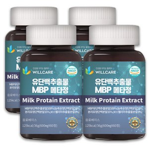 윌케어 유단백추출물 MBP 메타정 600mg x 60정, 4개