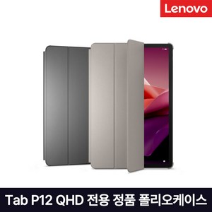 [Lenovo Cetified] 레노버 Tab P12 QHD 전용 정품 폴리오케이스 그레이, 1개