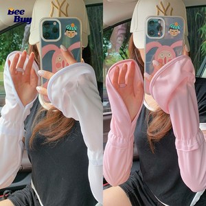 비바이원 아이스 여성 손등 팔토시 1+1, 1개, 화이트+핑크