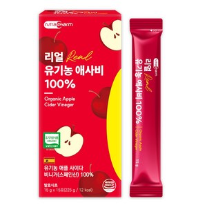 뉴트라팜 유기농 애사비 100% 애플사이다비니거, 1개, 225g