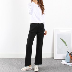[S~3XL]여성용 빅사이즈 스판면 밴딩 제노 코튼 부츠컷팬츠 캐주얼 나팔바지