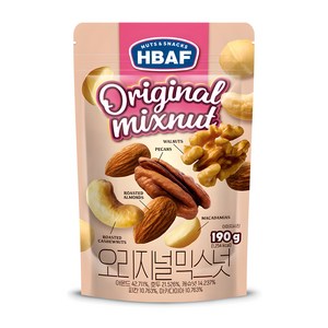 바프 넛츠앤스낵스 오리지널 믹스넛, 190g, 1개