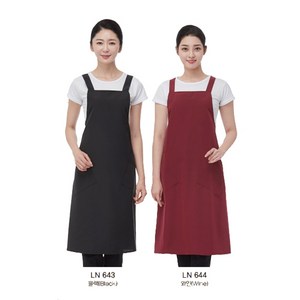스트링 끈 유니폼 미디 앞치마, LN643 블랙, 1개