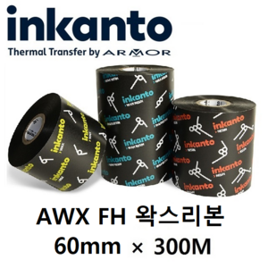 Amo inkanto AWX FH AWXFH 60mm*300M (10롤) 왁스 리본(먹지) 열전사 리본 바코드 라벨 프린터, 10개