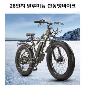 밀리터리 전동 팻바이크 유럽수출용 26인치 7단 48V20AH 전기자전거 완조립배송 TE-77, 1번, 20AH, 완조립상세설명, 1개