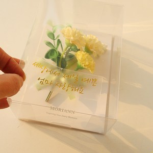 [모리앤]수채화를 닮은 레터링 미니꽃다발 박스, 1개, 레몬옐로우