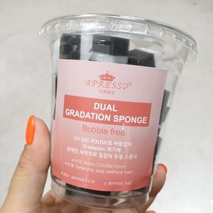 아쁘레쑤 그라스폰지 듀얼형블랙화이트 40pcs 조각스폰지, 1개