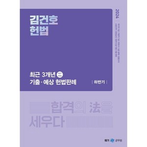 2024 김건호 헌법 최근 3개년 기출·예상 헌법판례 하반기, 메가스터디교육