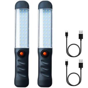 작업등 충전식 자석형베이스 방수 모드 손전등 자동차 수리 야외용, 2 pack, 1개