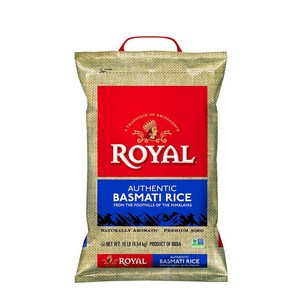 로얄 어센틱 화이트 바스마티 라이스 쌀 4.54kg 미국발송 Royal White Basmati Rice, 1개