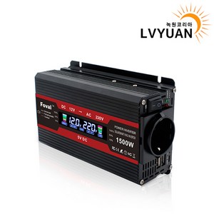 녹원 차량용 LCD 인버터 유사계단파 2000W 220V 60hz 한국형 KC인증, 레드 용량 1500W 전압 12V, 1개