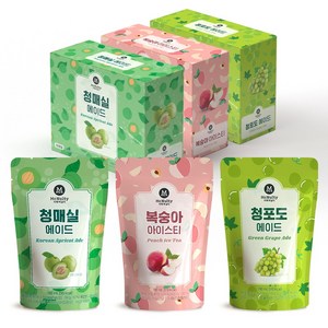 아이스 파우치 음료 3종 묶음 (청매실/복숭아/청포도), 30개, 190ml