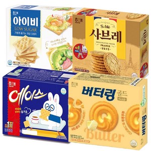 해태제과 버터링302g+에이스364g+사브레315g+아이비270g 대용량 4종세트 각1개, 1세트