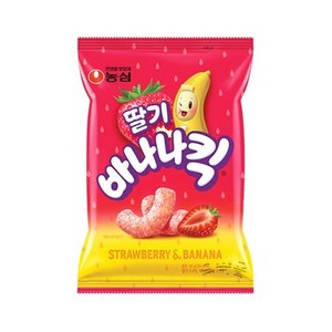 농심 딸기바나나킥 60g 신제품 농심스낵 바나나킥 딸기맛 딸바, 8개