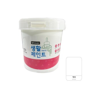 메가페인트 생활 수성 멀티 백색 반광 1L, 1개, 화이트