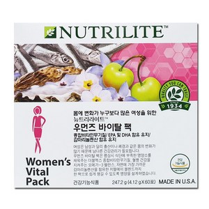 뉴트리라이트 우먼즈 바이탈팩 비타민, 60개, 4.12g