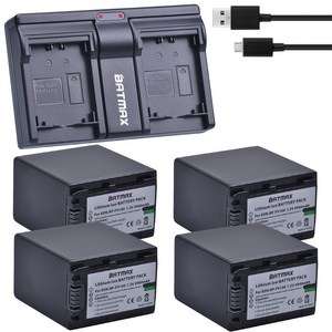 2pcs 3900mAh NP-FV100 NP 배터리 + 듀얼 충전기 소니 호환 DCR-DVD103 HDR-XR550/E, 03 4Pcs set, 1개