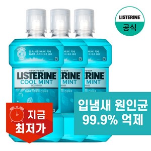 리스테린 쿨민트 구강청결제, 1L, 3개