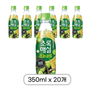 초록매실 스파클링 제로, 350ml, 20개