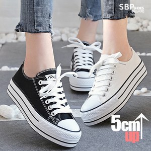 에스비피 여성 5cm 키높이 운동화 하이탑운동화 캔버스화 여성스니커즈 SBP874