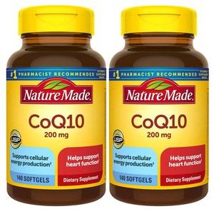 Natue Made CoQ10 코엔자임 Q10 200 mg - 2병 각각 140 소프트젤, 140정, 2개