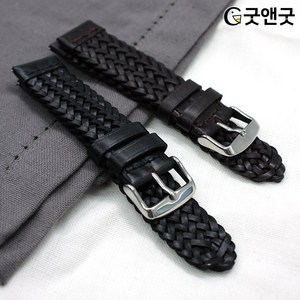 블랙 브라운 위빙 가죽 시계줄 20mm 22mm 24mm