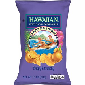 [미국직배송]하와이안 케틀 감자칩 Hawaiian Kettle Chip, 하와이안 마우이 스위트 어니언 213g, 213g, 1개