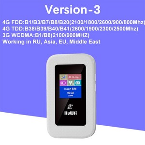 라우터공유기 와이파이라우터 유심 무선 5G 이동식 KuWFi 4G LTE 라우터 한국 150Mbps 모바일, 3.WhiteVesion 3, 1개