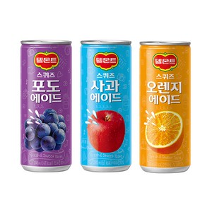 [메리박스] 델몬트 스퀴즈 에이드 30캔 (오렌지10+포도10+사과10), 1세트, 240ml