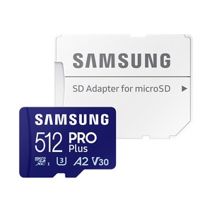 삼성전자 정품 마이크로 SD카드 PRO PLUS 512GB MB-MD512SA/KR 어댑터 R, 1개