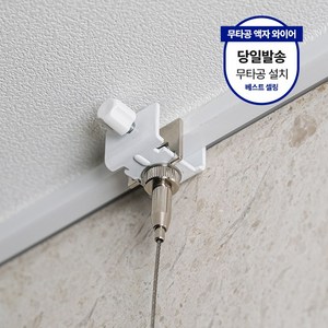 생활백서 무타공 액자 와이어 액자걸이 액자고리, 화이트, 2개