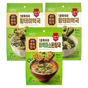 풀무원 황태미역국 5인분 40g x 2p + 미소된장국 5인분 40g, 1세트, 90g