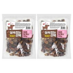 펫츠몬 실속있는선택 애견 수제간식 500g, 오리도가니, 2개